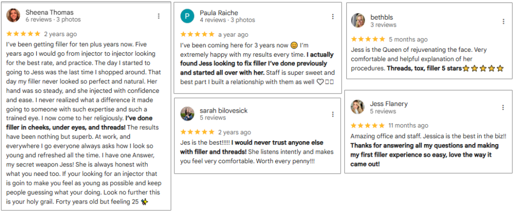 testimonials lux eye filler